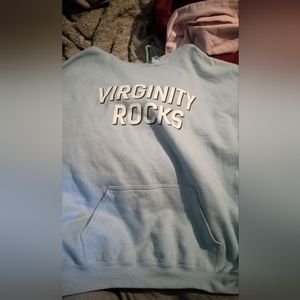 light blue virginity rocks hoodie